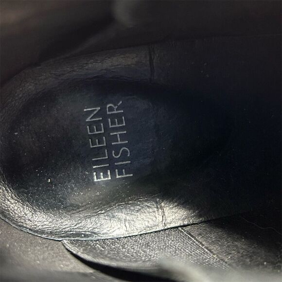 Eileen Fisher Women's Black Leaf Suede Pull On Booties Size 9.5 Classic Fall - Picture 9 of 12